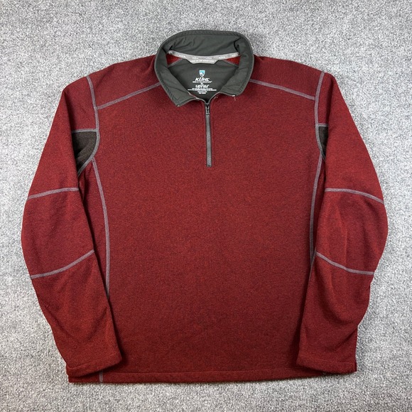 Kühl Other - Kuhl Revel 1/4 Zip Sweater Mens XL Red Gray Kashmira Hiking Wicking Outdoor
